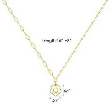 LANE WOODS Dainty Gold Necklaces: Pendant Necklace for Women Trendy Long Gold Plated Cute Choker Necklaces for Women Mom Female FriendTrendy Jewelry Gifts