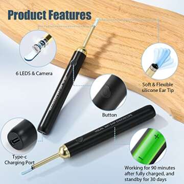 Ear Wax Removal Tool - with Otoscope, Ear Cleaner with 1080P and Camera