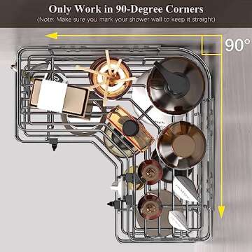 HuggieGems 2 Pack Corner Shower Caddy Organizer Shelf with Hooks, Silver Bathroom Shelves Storage Or...