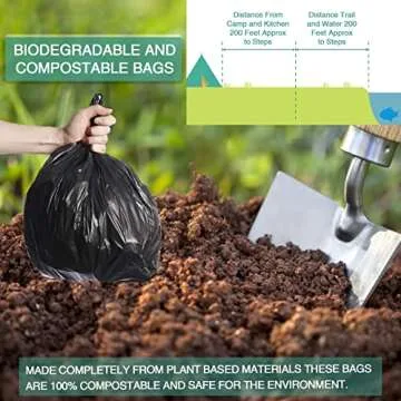 Sailortenx 80/60/20 Portable Camping Toilet Bags 100% Compostable 8 Gallon Use with 5 Gallon Bucket Toilet, Camp Toilet Waste Bags, Disposable Biodegradable Poop Bags for Outdoor Camping