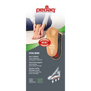 Pedag Viva Mini Orthotic with Semi-Rigid Arch Support, Metatarsal & Heel Pad, Leather, Tan, US W5/EU35