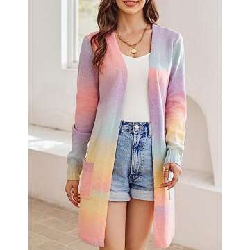 Grace Karin Womens Rainbow Sweater Stylish and Eco-Friendly