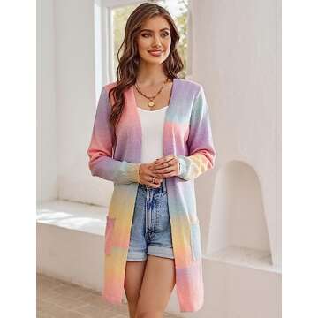 Grace Karin Womens Rainbow Sweater Stylish and Eco-Friendly