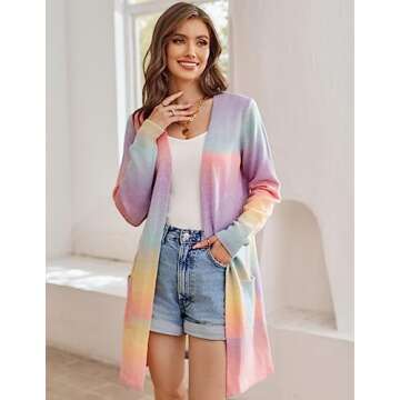 Grace Karin Womens Rainbow Sweater Stylish and Eco-Friendly