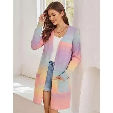 Grace Karin Womens Rainbow Sweater Stylish and Eco-Friendly