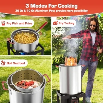 30QT Turkey Fryer Combo with 50,000BTU Burner