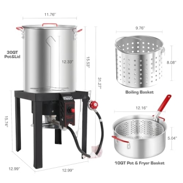 30QT Turkey Fryer Combo with 50,000BTU Burner