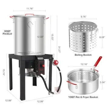 30QT Turkey Fryer Combo with 50,000BTU Burner