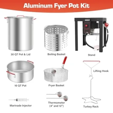 30QT Turkey Fryer Combo with 50,000BTU Burner