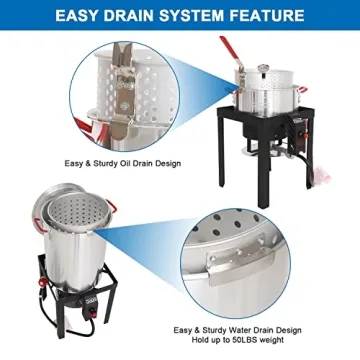 30QT Turkey Fryer Combo with 50,000BTU Burner