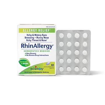 Boiron RhinAllergy Tablets for Relief from Allergy Symptoms of Sneezing, Runny Nose, and Itchy Eyes ...