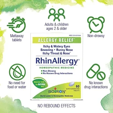 Boiron RhinAllergy Tablets for Fast Allergy Relief - 60 Count