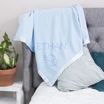 Custom Catch Personalized Elephant Baby Blanket for Girls