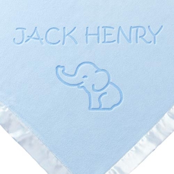 Custom Catch Personalized Elephant Baby Blanket for Girls
