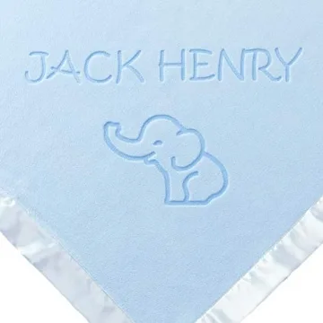 Custom Catch Personalized Elephant Baby Blanket for Girls