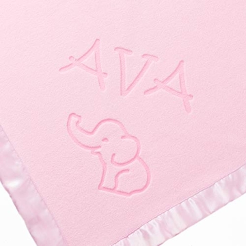 Custom Catch Personalized Elephant Baby Blanket for Girls