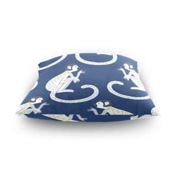 Pnyoin Blue Monkeys Throw Pillow Cover 18x18 Inch