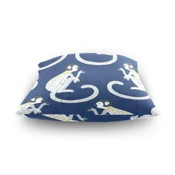 Pnyoin Blue Monkeys Throw Pillow Cover 18x18 Inch