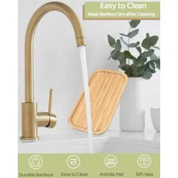 Large Wooden Spoon Rest - Eco-friendly Bamboo Kitchen Holder