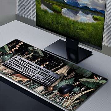 XXL Large Mouse Pad Protector, Full Desk Extended Gaming Desk Pad Desk Mat with Stitched Edges, Non-Slip Rubber Laptop Computer Keyboard Mousepad for Office and Home, Moon Star