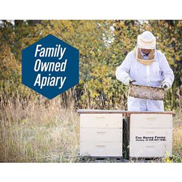 Cox's Honey 100% Pure, Raw Unfiltered Clover Honey, Rich in Nutrients, Family Owned Apiary, 5 lbs Jug