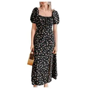 SHENHE Floral Midi Dress for Women - Stylish and Comfortable