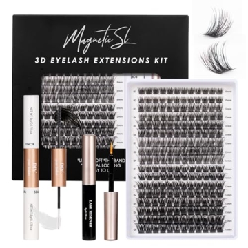 Lash Clusters DIY Lash Extension Kit 204pcs Individual Lashes Clusters Eyelash Extension Kit with Ap...