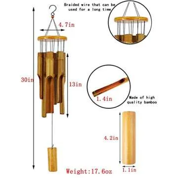 Afirst Bamboo Wind Chimes Outdoor for Relaxing Sound