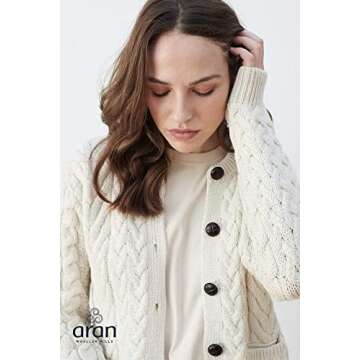 Beautiful Irish Cardigan Sweater for Women Made in Merino Wool