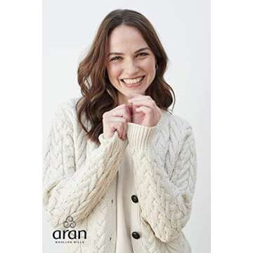 Beautiful Irish Cardigan Sweater for Women Made in Merino Wool