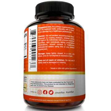 NutriFlair Liposomal Vitamin C 1700mg, 180 Capsules - High Absorption, Fat Soluble VIT C, Antioxidant Supplement, Higher Bioavailability Immune System Support & Collagen Booster, Non-GMO, Vegan Pills