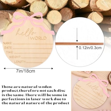 Personalized Bow Wooden Baby Announcement Sign for Newborns
