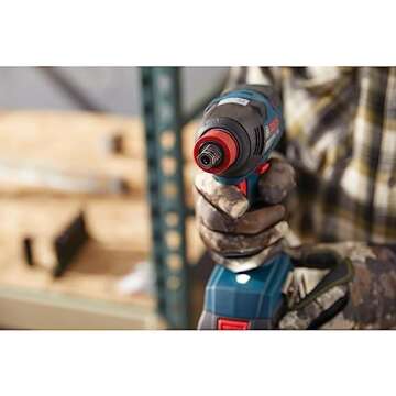 BOSCH GDX18V-1800B12 18V Two-In-One 1/4 In. and 1/2 In. Bit/Socket Impact Driver/Wrench Kit with 2 Ah Standard Power Battery