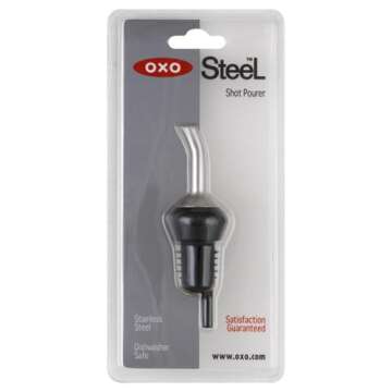 OXO SteeL Bottle Pourer, Stainless Steel, 4 Oz,Silver, 1 Count (Pack of 1)