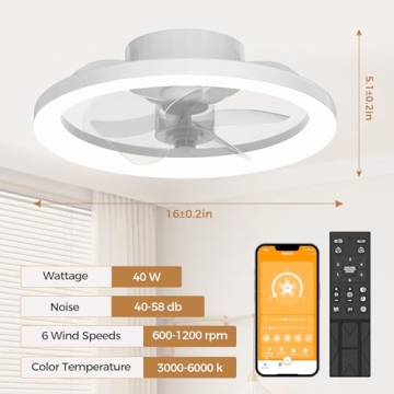 Stylish Mcestna 19-inch Bladeless Ceiling Fan with Lights