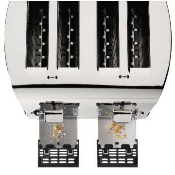 KRUPS: Breakfast Set Stainless Steel Toaster 4 Slice 1500 Watts 6 Brown Settings, Defrost, Reheat, H...