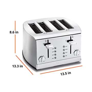 KRUPS 4 Slice Stainless Steel Toaster with 6 Settings