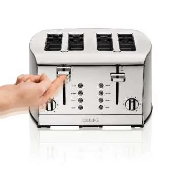 KRUPS 4 Slice Stainless Steel Toaster with 6 Settings