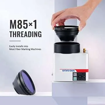 OMTech F Theta Lens for Fiber Laser Engraver, 150mm Sino Galvo Scanning Lens for 1064nm Fiber Laser Marking Machine, Laser Field Lens Replacement for 20W 30W 50W 60W Fiber Laser Engraving Machines