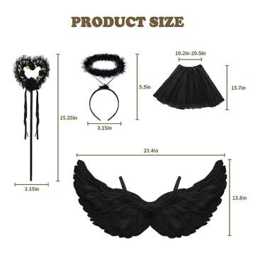WILDPARTY Angel Costume Accessories for Women, Tulle Tutu Skirt, Angel Wings and Halo Wings and Halo...