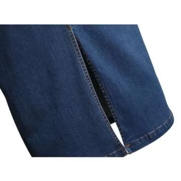 Long Denim Skirt for Women Casual A-Line Denim Maxi Skirt Stretch High Waisted Jean Skirt with Pocket Blue Size 14