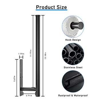 Paper Towel Holder Under Cabinet Comes with Both Self Adhesive and Screws Wall Mount Paper Towel Rack for Bar, Kitchen, Sink & Bathroom, SUS304 Stainless Steel 13.2 inch
