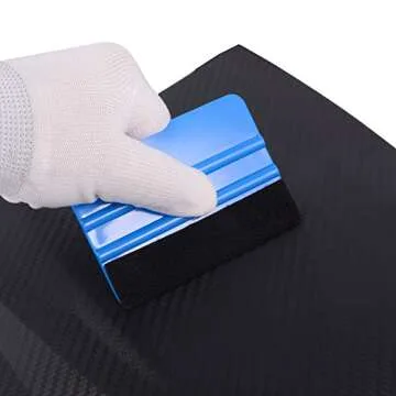 EHDIS 10pcs Vinyl Squeegee 4 Inch Car Vinyl Scraper Decal Applicator Window Tint Wallpaper Smoothing Tool with Black Fabric Felt Edge-Blue