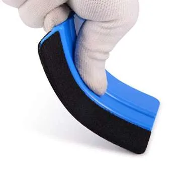 EHDIS 10pcs Vinyl Squeegee 4 Inch Car Vinyl Scraper Decal Applicator Window Tint Wallpaper Smoothing Tool with Black Fabric Felt Edge-Blue