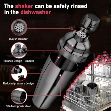Professional Cocktail Shaker Set - 25oz Bartender Tools