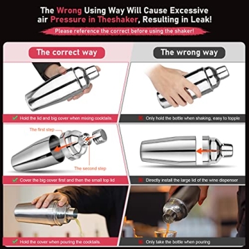 Professional Cocktail Shaker Set - 25oz Bartender Tools