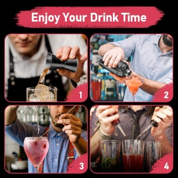 Professional Cocktail Shaker Set - 25oz Bartender Tools