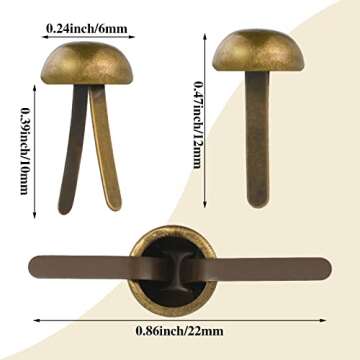 Hotop 500 Pcs Paper Brass Fasteners - Perfect for Crafts and School Projects!