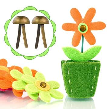 Hotop 500 Pcs Brass Fasteners for Art and DIY Crafts