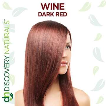 Red Henna Hair Color For All Kit | 100% All Natural Hair Dye & Beard Dye Powder (Wine Dark Red) Organic, Herbal & Vegan Chemical & Cruelty Free Permanent Gray Coverage & Tinting
